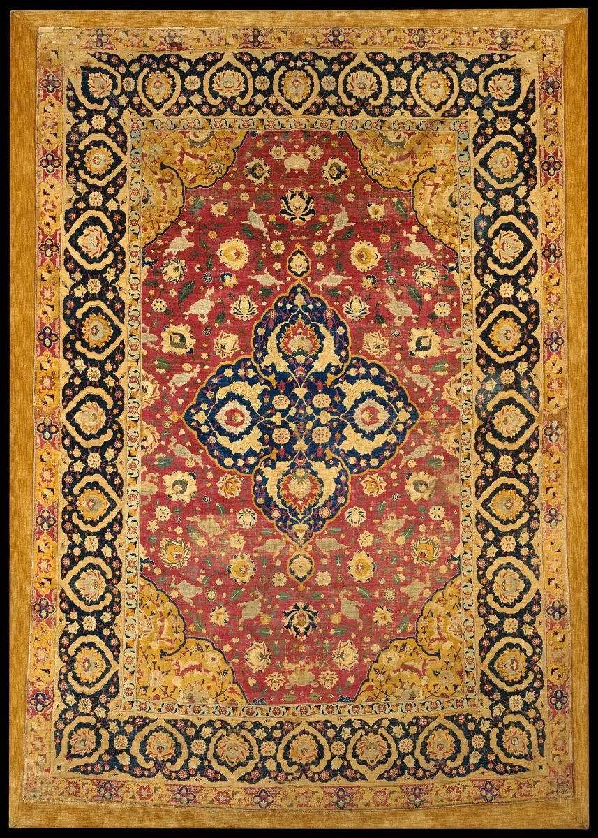 Hand-Knotted Kashan Medallion Carpet