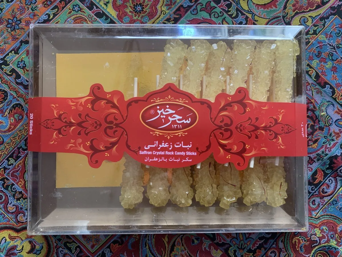 Saharkhiz Saffron Rock Candy (Nabat) Sticks