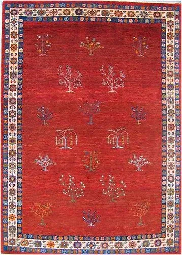 Hand-Knotted Gabbeh Tribal Rug