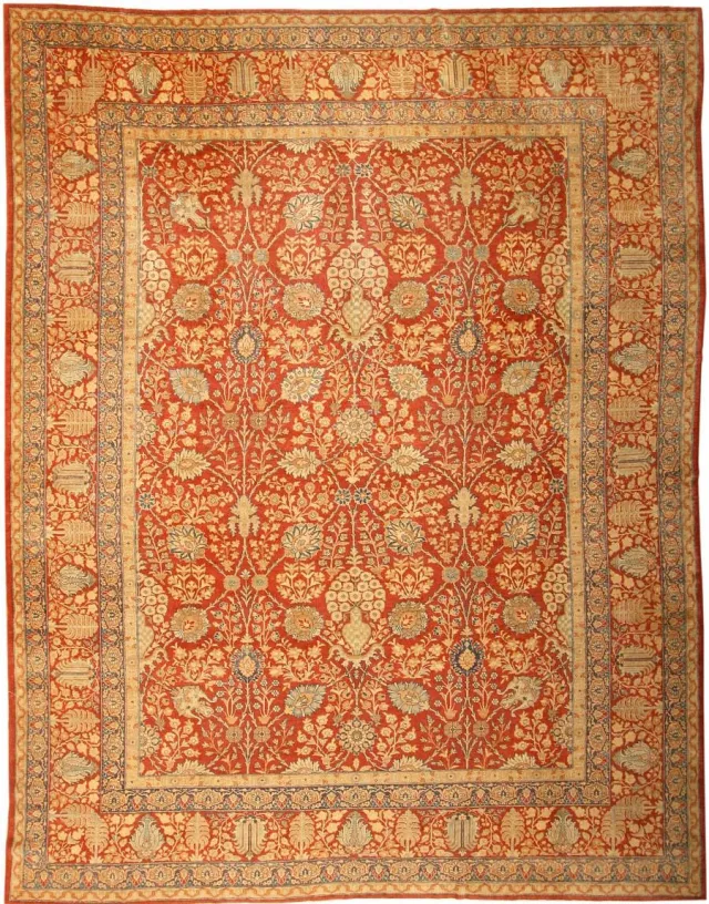 Hand-Knotted Tabriz Mahi Carpet